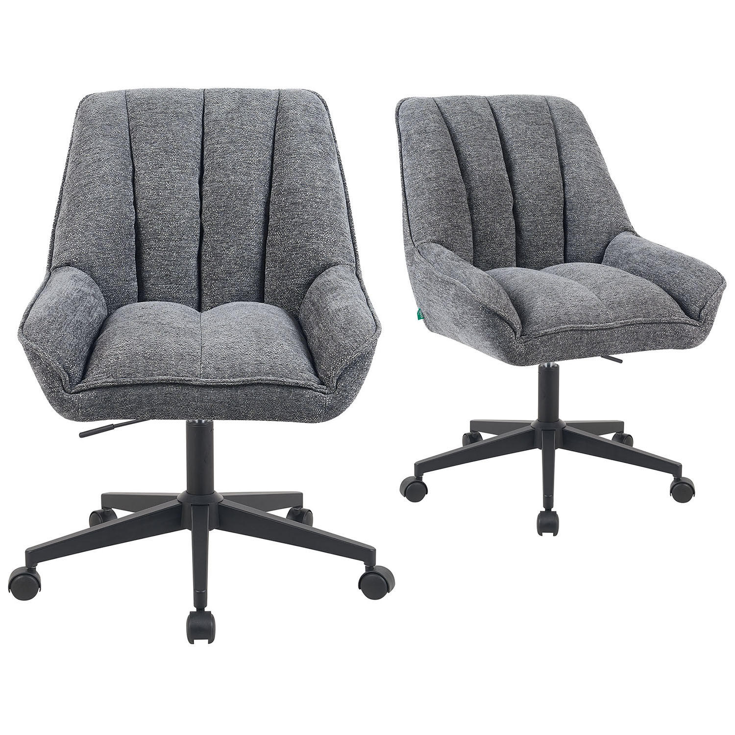BÜROSTUHL Mika-Jette - Schwarz/Grau, Textil/Metall (60/85/68cm) - DUBI Möbel
