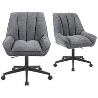 BÜROSTUHL Mika-Jette - Schwarz/Grau, Textil/Metall (60/85/68cm) - DUBI Möbel