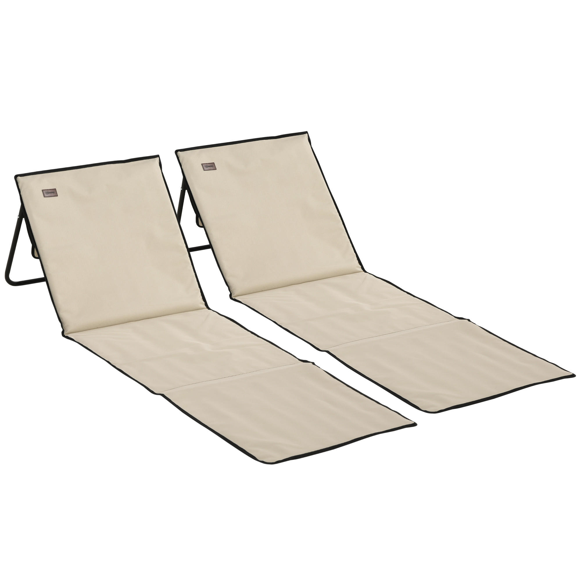 VERSTELLBARE SONNENLIEGE, 142 x 51 x 40 cm, Stahl, Oxford, Beige - Beige, Kunststoff (142/40/51cm) - Outsunny