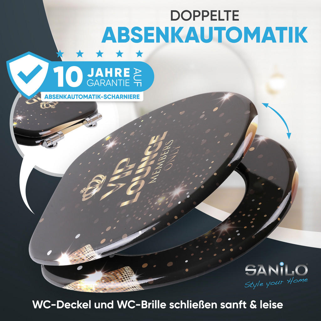 Thumbnail - Sanilo Wc-Sitz, Gold, Holzwerkstoff, Oval, 38x6x47 cm, Badezimmer, WC Ausstattung, WC Sitze