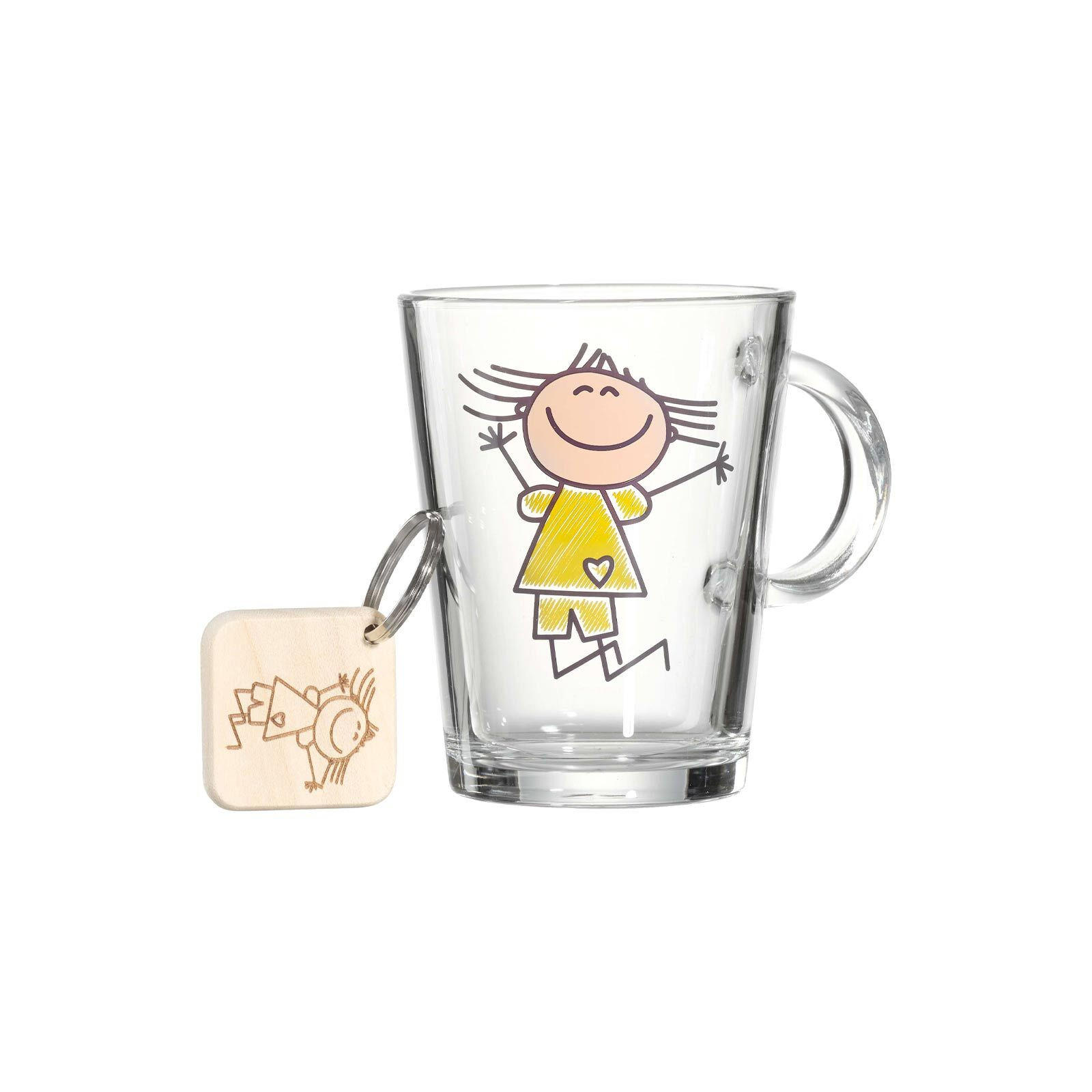 KINDERBECHER MIT SCHLÜSSELANHÄNGER Best Friends Gelb 290 ml - Gelb, Glas (0.29L) - Ritzenhoff Breker