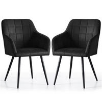 POLSTERSTUHL 2er Set, Metallbeine Schwarz 54/82/58 - Schwarz, Textil (54/82/58cm) - RAUMHIRSCH FURNITURE