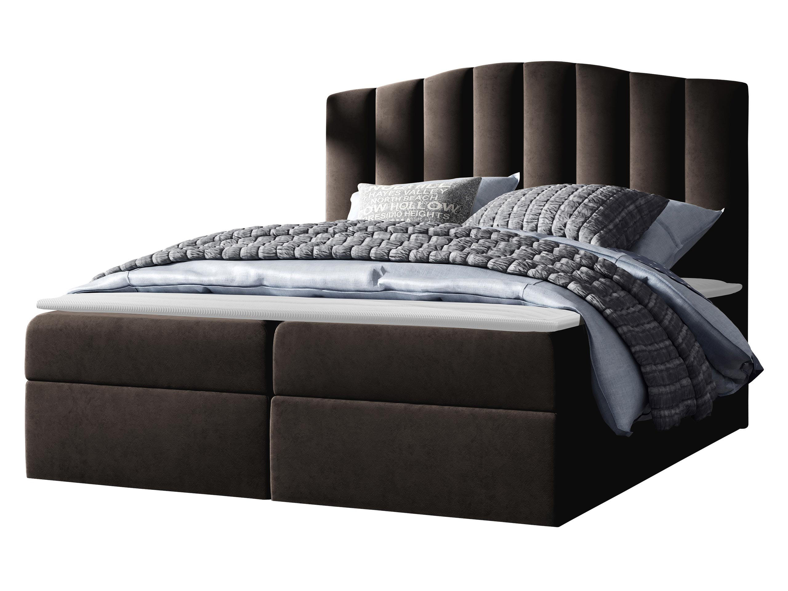 Mirjan24 Boxbett Dunkelbraun 120x200 cm