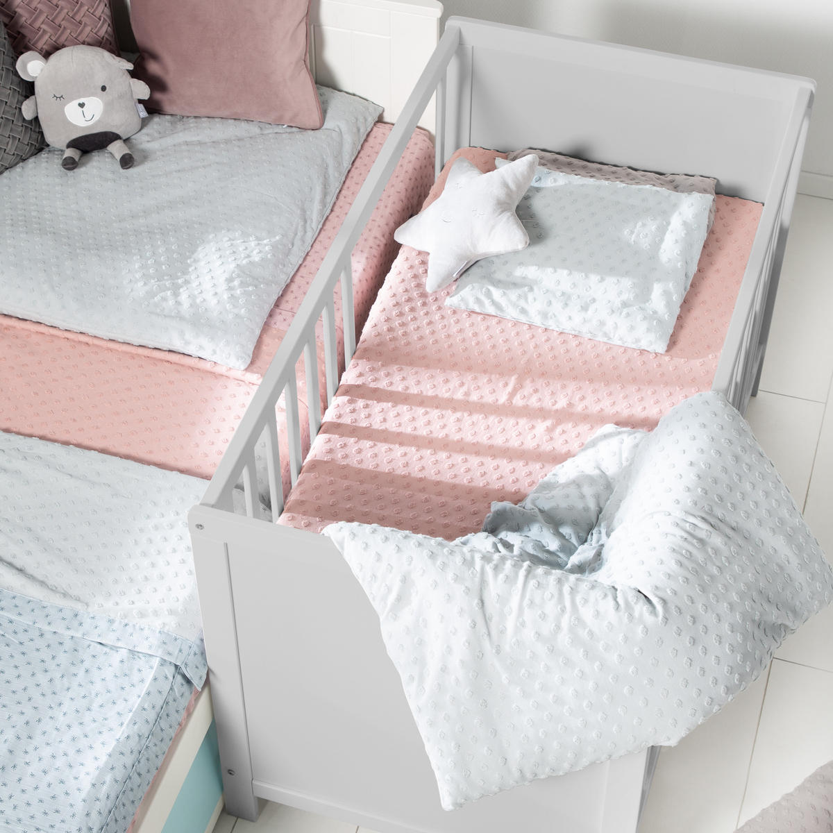 BABYBETT 2-in-1 - Taupe, Holzwerkstoff (60/120cm) - Roba