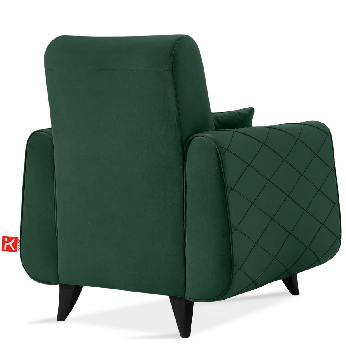 SESSEL GUSTAVO III Velours, Dunkelgrün - Dunkelgrün, Holz/Holzwerkstoff (83/95/92cm) - KONSIMO®