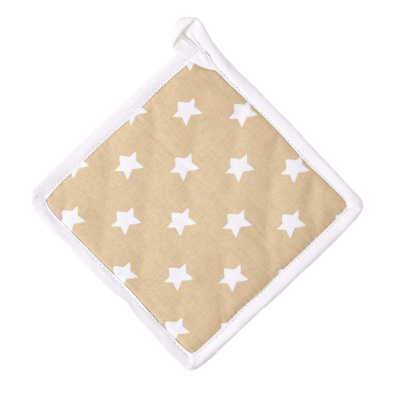 TOPFLAPPEN Sterne 20/20 cm, Baumwolle wattiert - Beige, Textil (20/20cm) - Homescapes