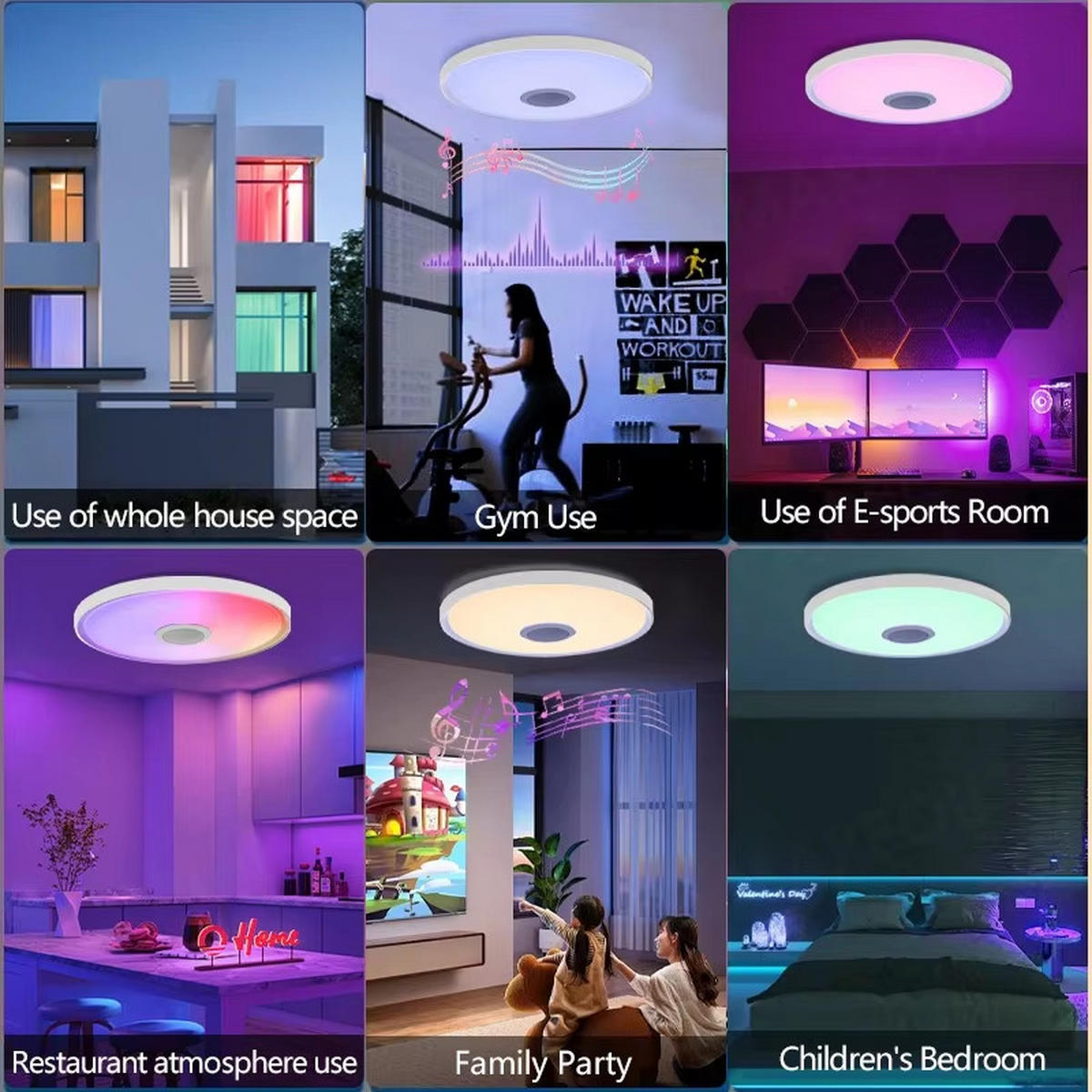 LED-DECKENLEUCHTE Rund 37 cm RGB Lichtsystem Fernbedienung - Weiß, Kunststoff (37/37/5cm) - Coonoor
