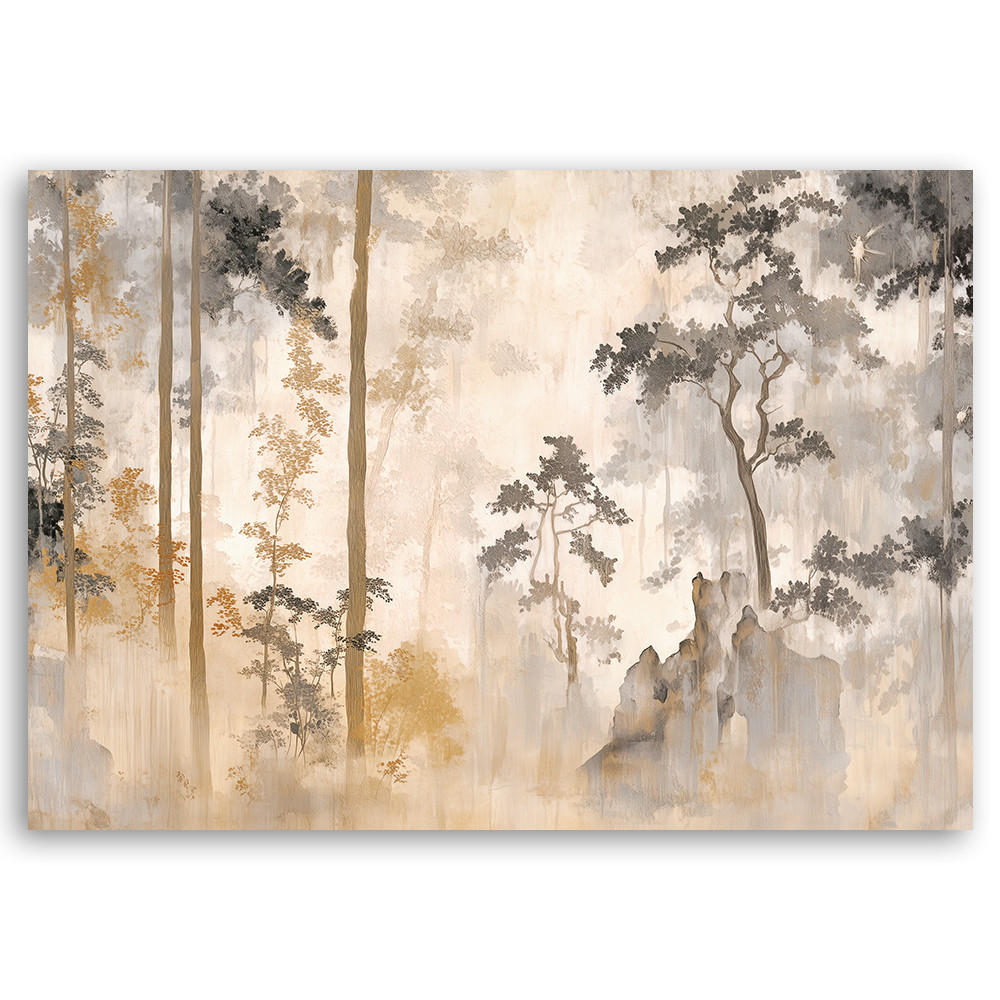 WANDBILD wald natur bäume - Beige, Textil (60/40cm) - Feeby