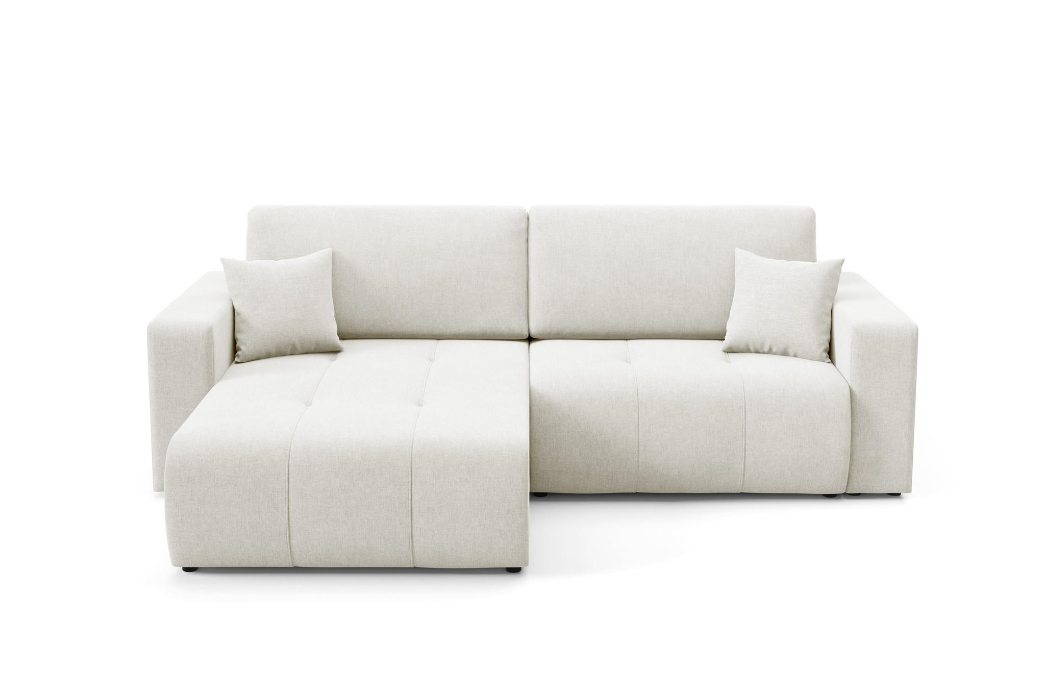 ECKSOFA Augusto - Creme, Holzwerkstoff/Textil (244/149cm) - Fun Möbel