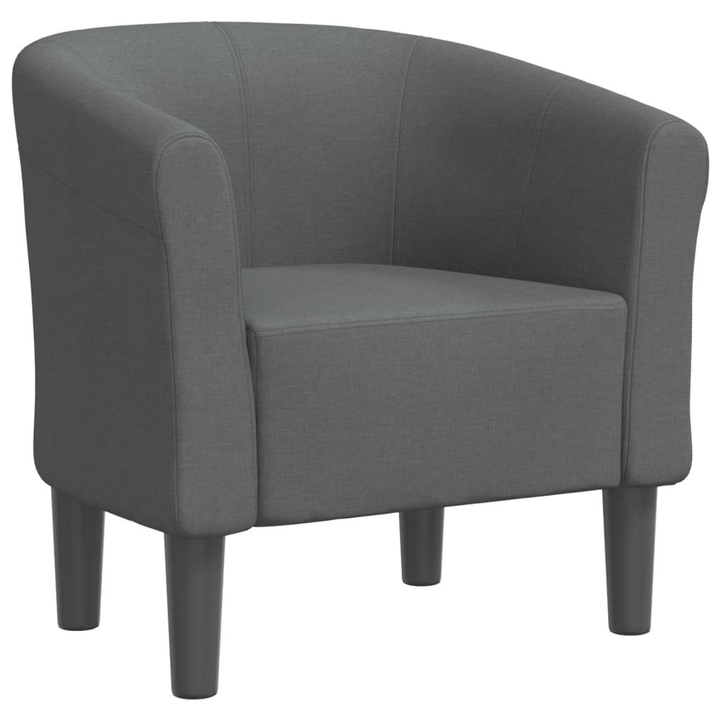 CLUBSESSEL Dunkelgrau Stoff - Dunkelgrau, Kunststoff/Textil (56/68/70cm) - vidaXL