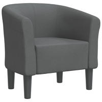 CLUBSESSEL Dunkelgrau Stoff - Dunkelgrau, Kunststoff/Textil (56/68/70cm) - vidaXL