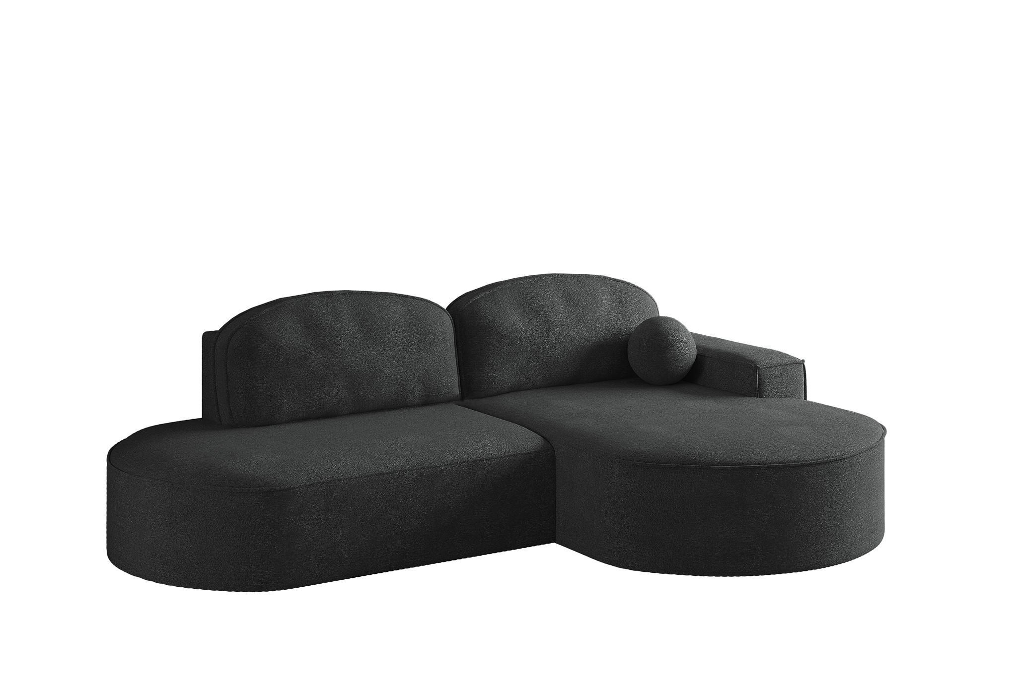 ECKSOFA Girona Mit Schlaffunktion - Schwarz, Holzwerkstoff/Textil (278/179cm) - Fun Möbel