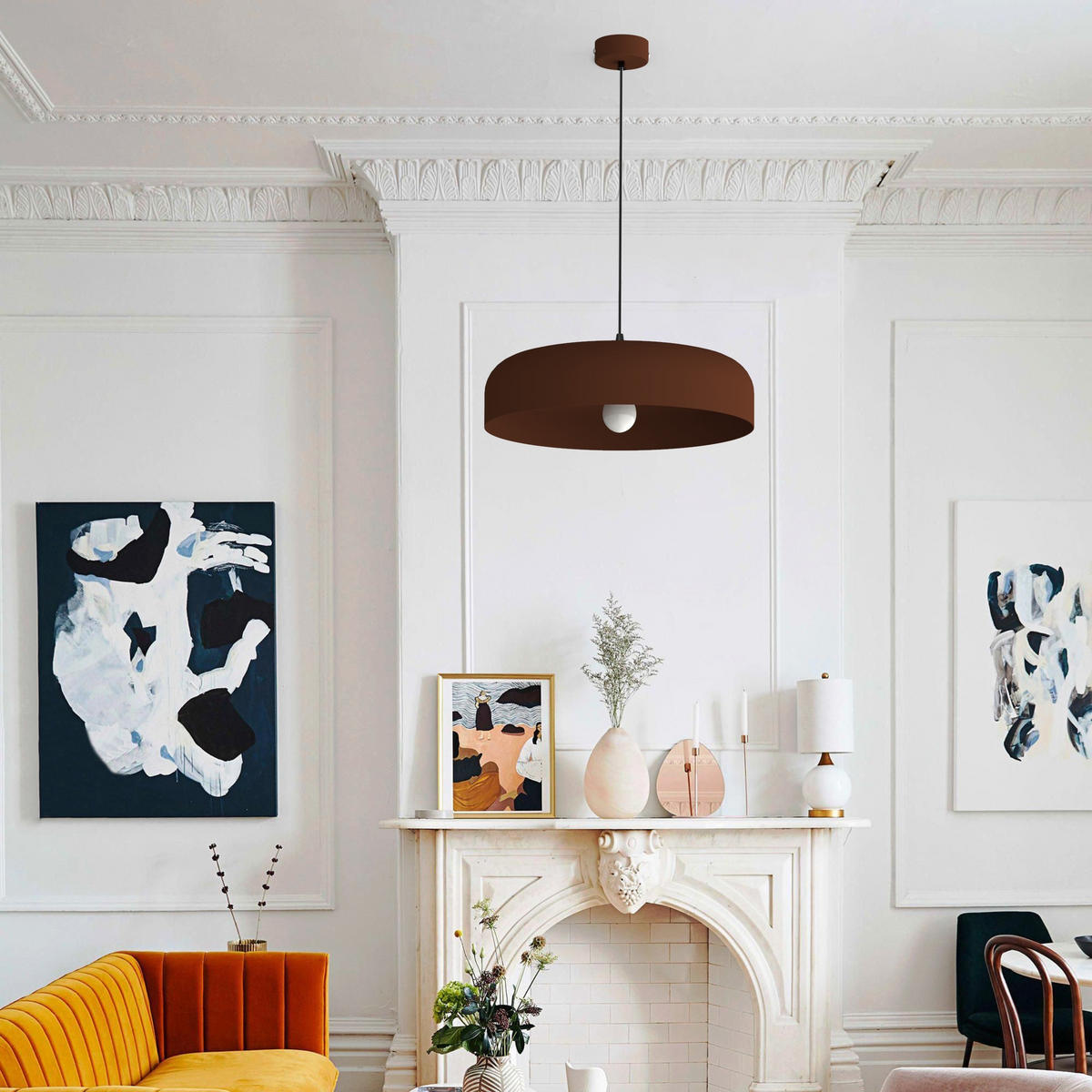 HÄNGELEUCHTE - Dunkelbraun, Metall (40/40/10cm) - Lumicom