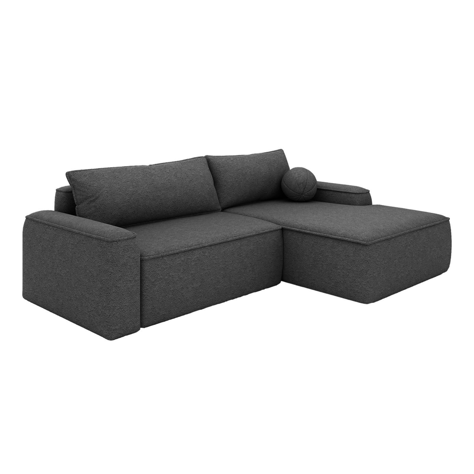ECKSOFA OTATTI mit Schlaffunktion, Graphit - Dunkelgrau, Textil (245/160cm) - Fedve