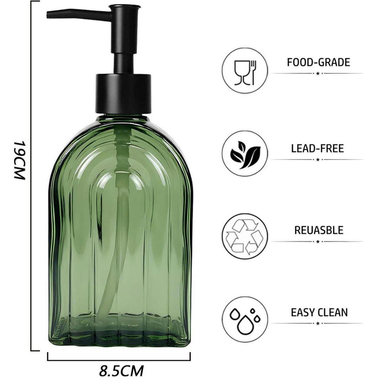 SEIFENSPENDER Glas Grün 400 ml - Grün, Glas (5.5/19/8cm)