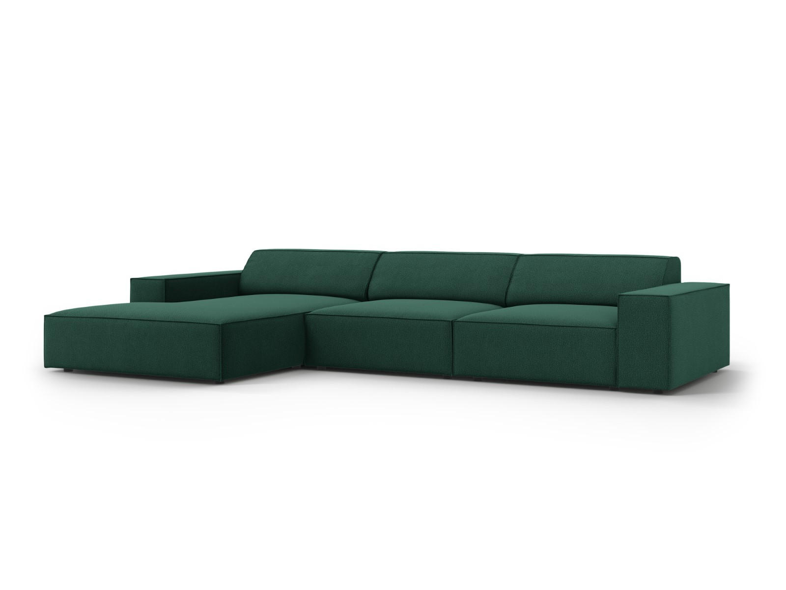 ECKSOFA links Jodie aus strukturiertem Stoff grün 4 Sitzplätze - Grün, Textil (166/284cm) - Micadoni