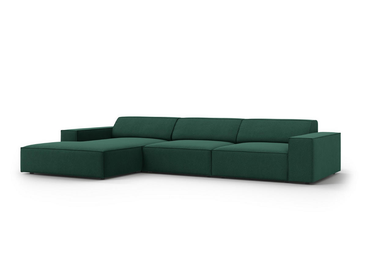 ECKSOFA links Jodie aus strukturiertem Stoff grün 4 Sitzplätze - Grün, Textil (166/284cm) - Micadoni