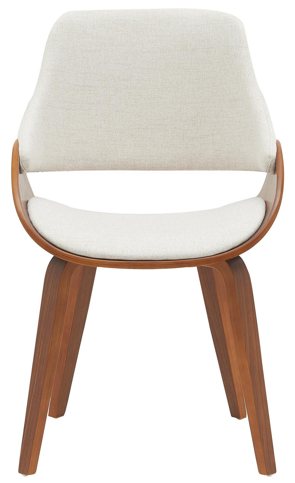 ESSZIMMERSTUHL 2er Set Stoff Walnuss/Creme - Walnussfarben/Creme, Holz/Textil (52/86/54cm) - CLP