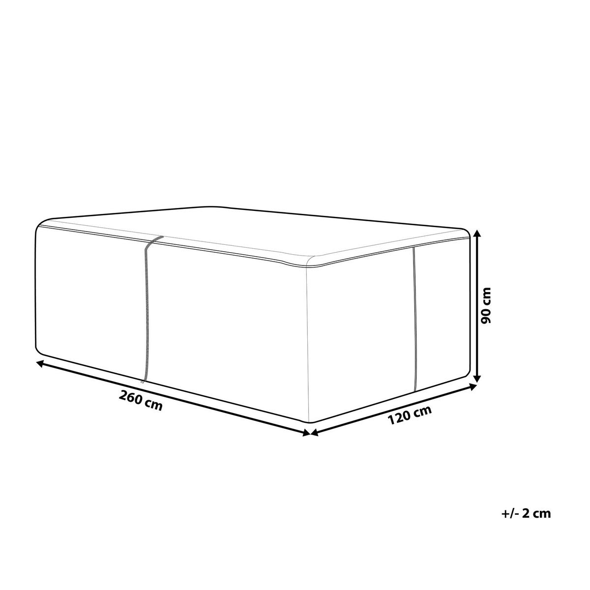 REGENSCHUTZ für Gartenmöbel 260/120/90 cm Chuva - Grau, Kunststoff (260/90/120cm) - Beliani