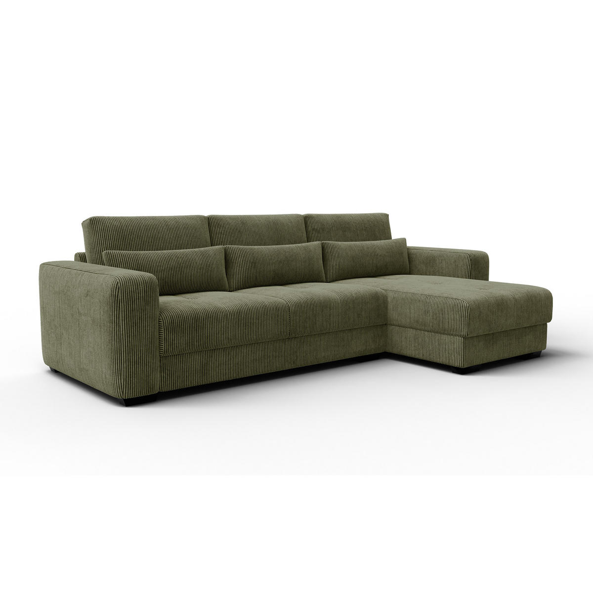 ECKSOFA OLI 4-Sitzer rechts, olivgrün - Olivgrün, Holz/Textil (295/172cm) - Courtois Laville