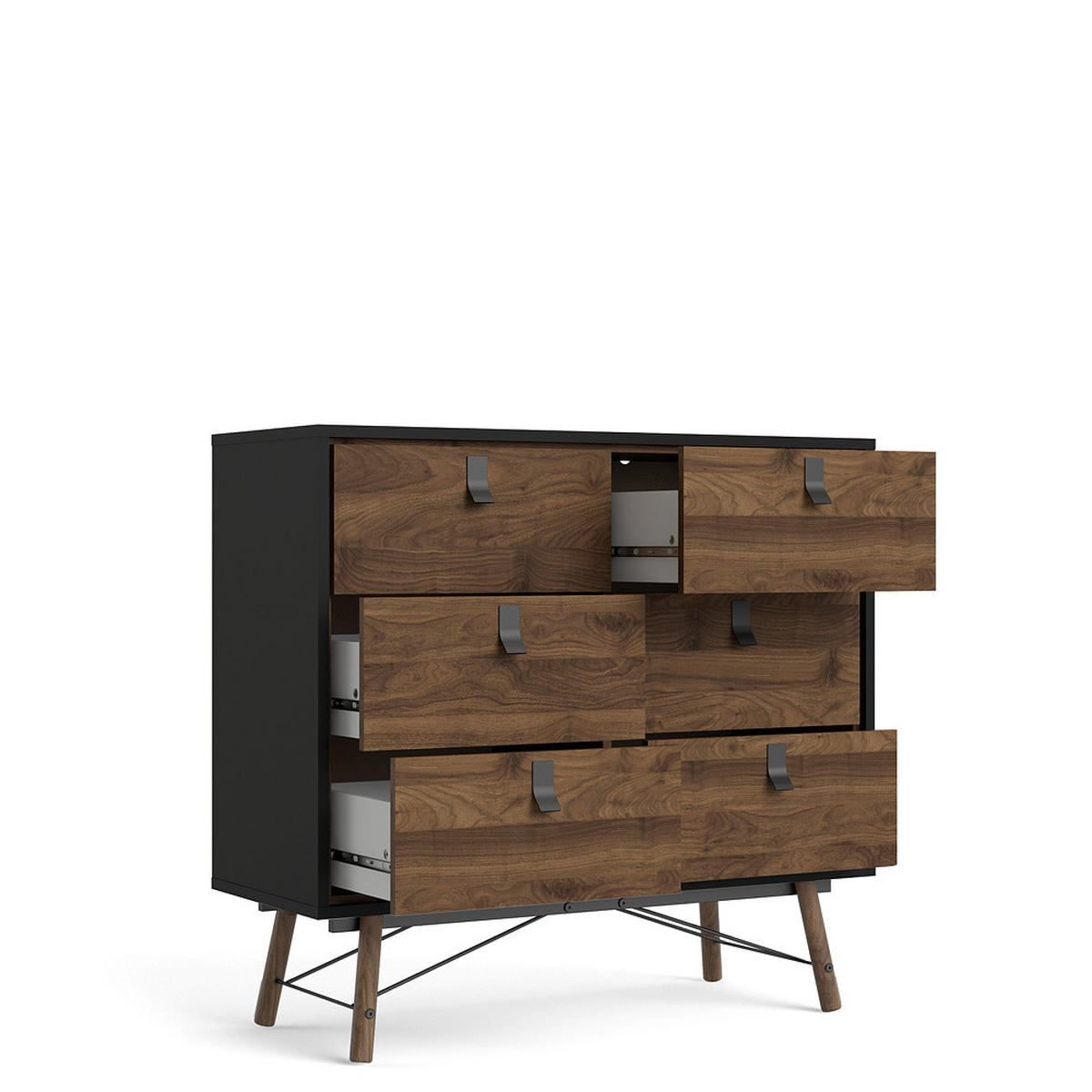 KOMMODE Schwarz - Schwarz, Holzwerkstoff (102/95/40cm) - ebuy24