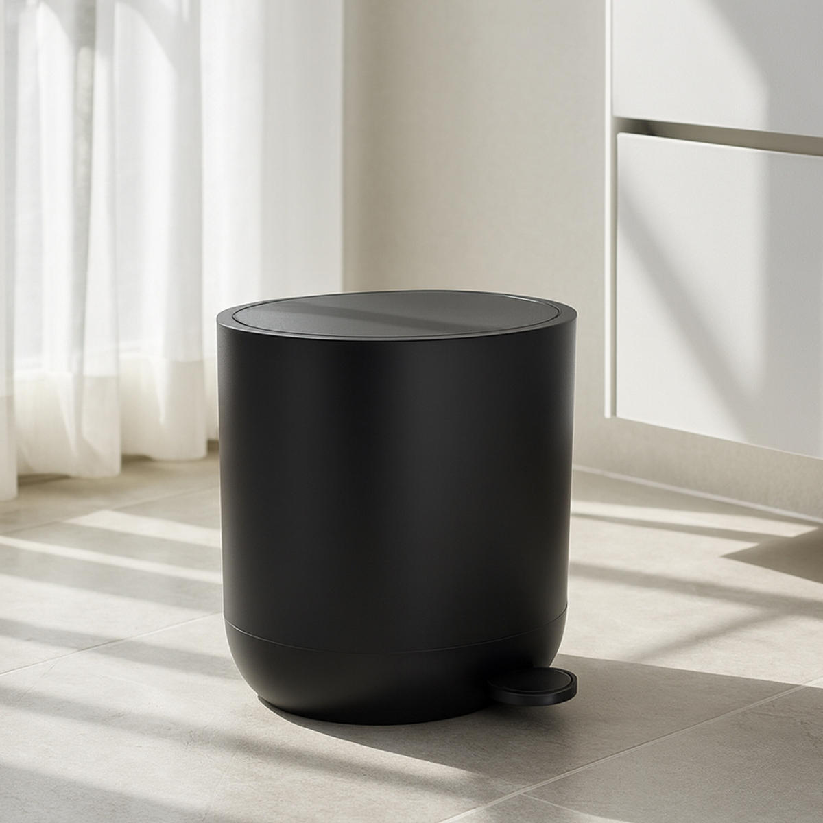MÜLLEIMER - Schwarz, Kunststoff (26/26/23cm) - Relaxdays