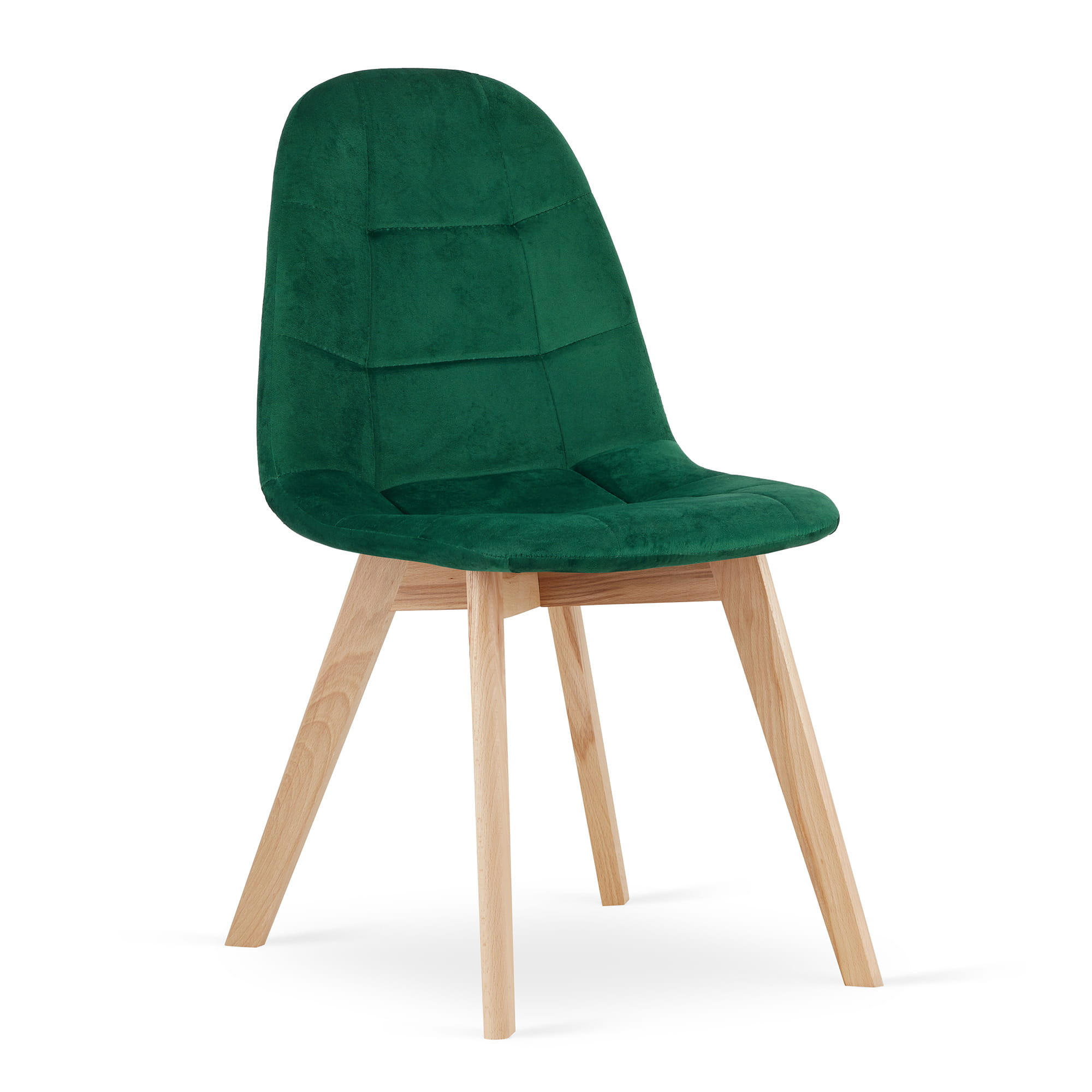 STUHL SORANO 1 Stück, Grün, mit Samtstoff gepolstert - Grün, Holz/Textil (45/82/54cm) - Komodee