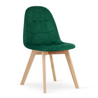 STUHL SORANO 1 Stück, Grün, mit Samtstoff gepolstert - Grün, Holz/Textil (45/82/54cm) - Komodee