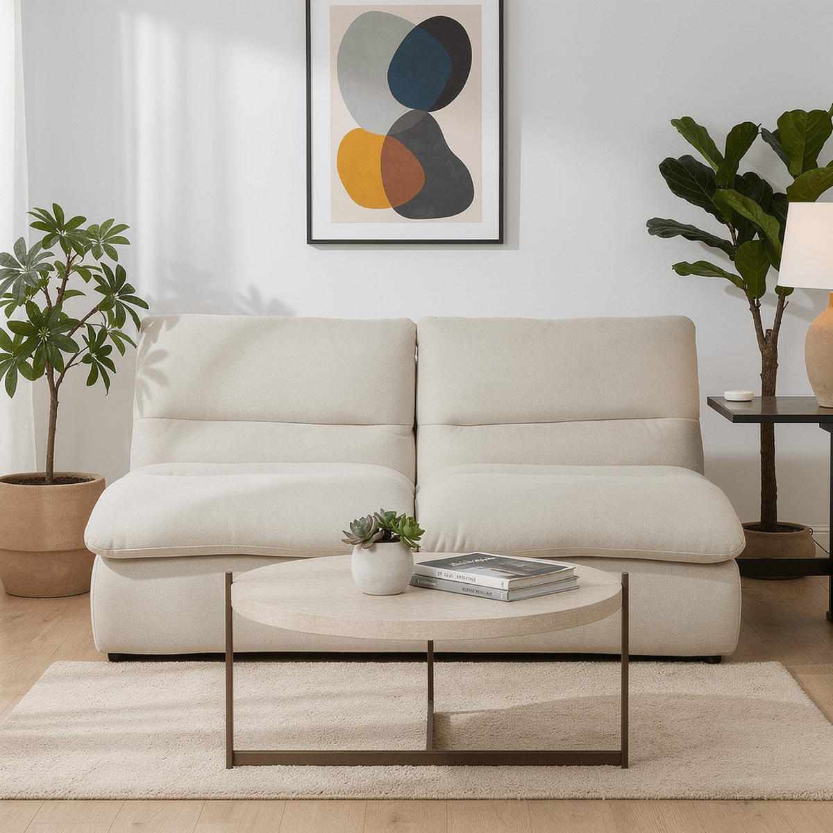 SOFA Nuvia Doppel 2-Sitzer - Weiß - Weiß, Textil (160/73/100cm) - COCO Living