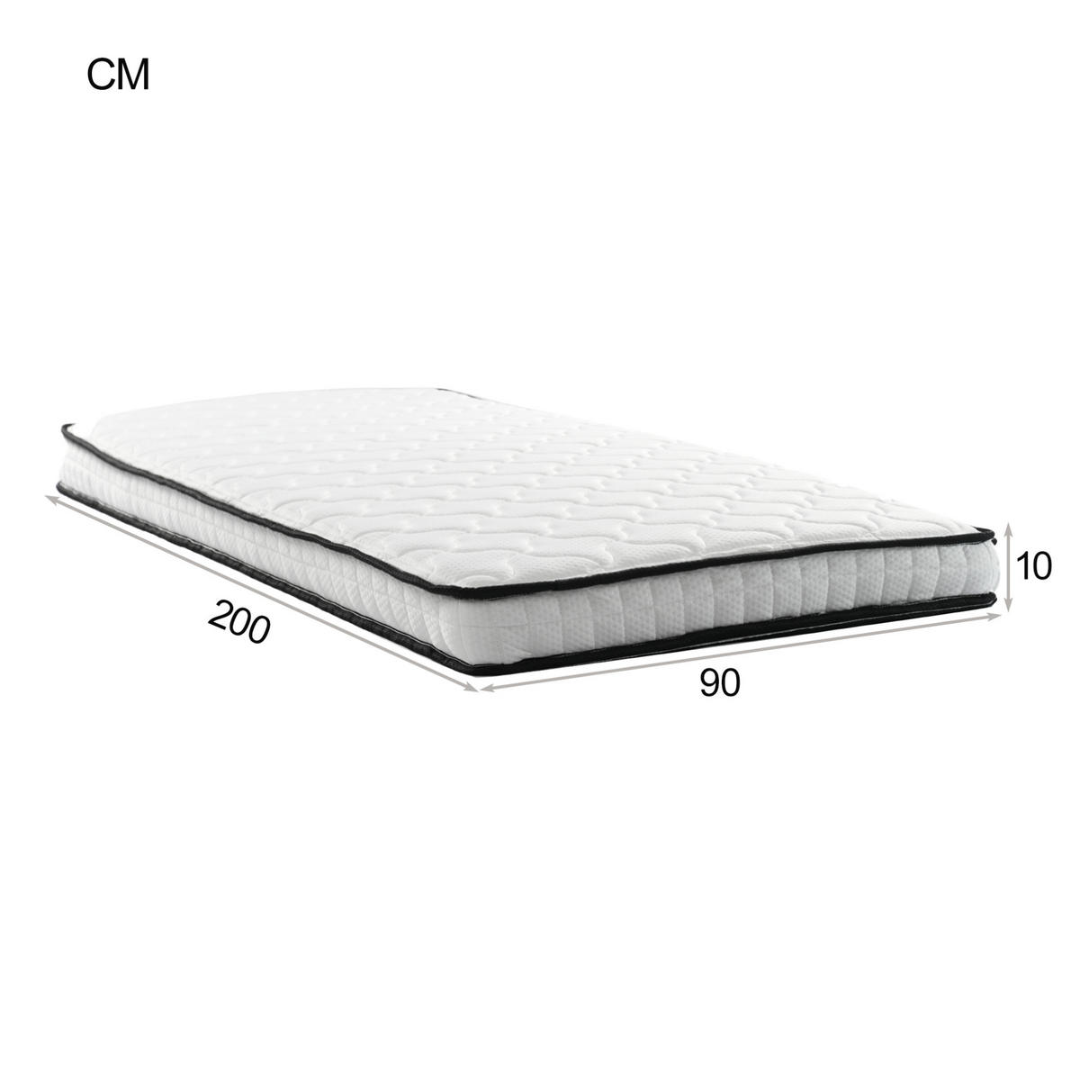 HOCHBETT 90/200 cm grau mit Stauraum und Ablage aus massivem Kiefernholz mit Matratze - Grau, Holzwerkstoff (90/200cm) - OKWISH