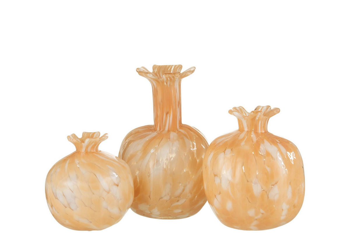 VASE MELISSA – Glas – Beige – Groß – 23 cm hoch - Beige, Glas (14/23cm) - J-Line