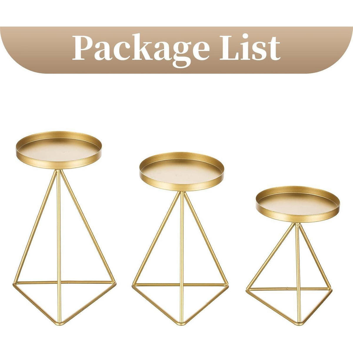 KERZENSTÄNDER 3er Set Metall Gold - Goldfarben, Metall (10/10/16cm)