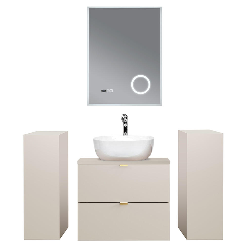 BADMÖBEL-SET 4-TLG. Durango-56 - Beige, Holzwerkstoff (170/200/47cm) - Lomado