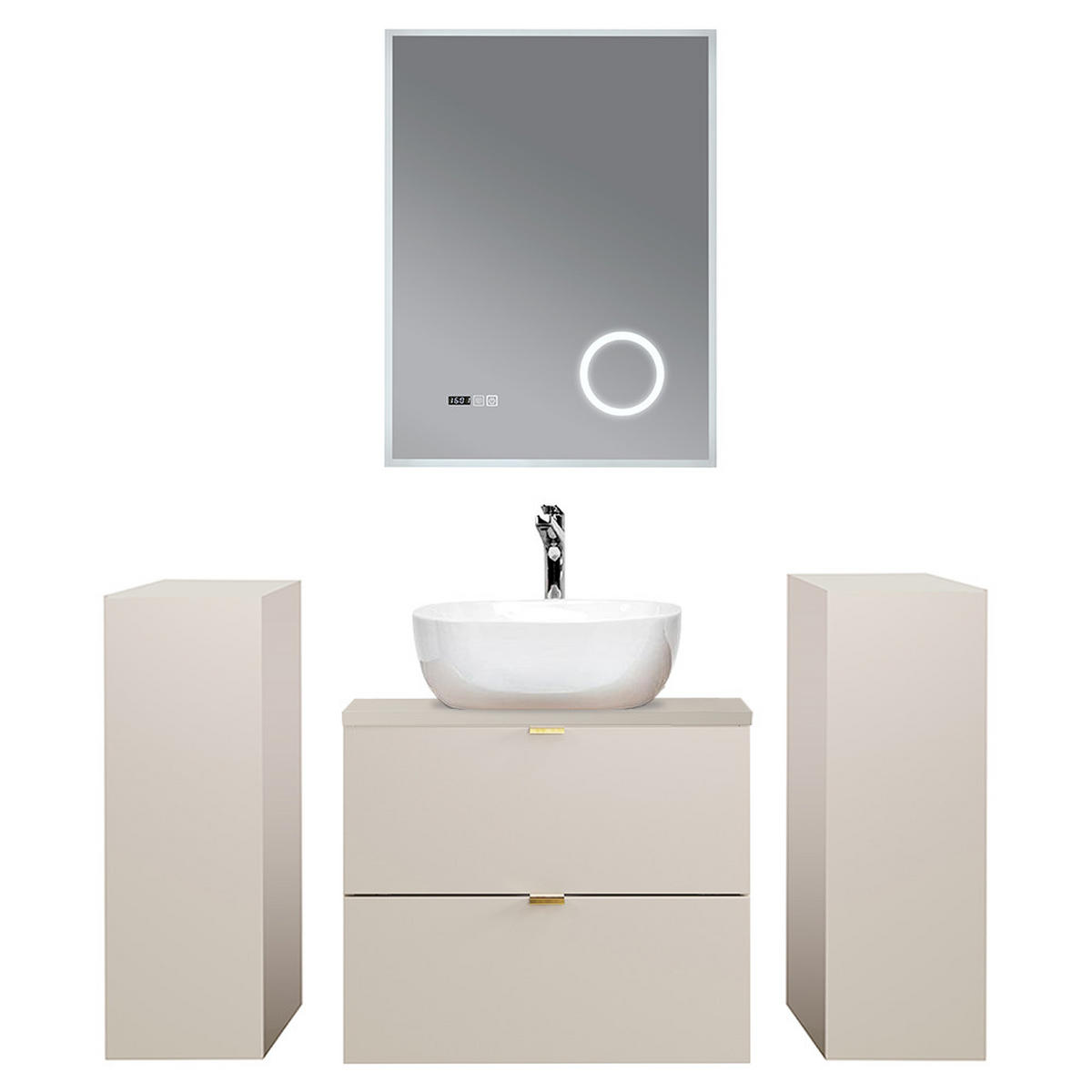 BADMÖBEL-SET 4-TLG. Durango-56 - Beige, Holzwerkstoff (170/200/47cm) - Lomado