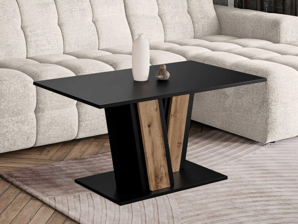 COUCHTISCH Muss - Eiche Wotan/Schwarz, Holzwerkstoff (60/100/55cm) - MIRJAN24