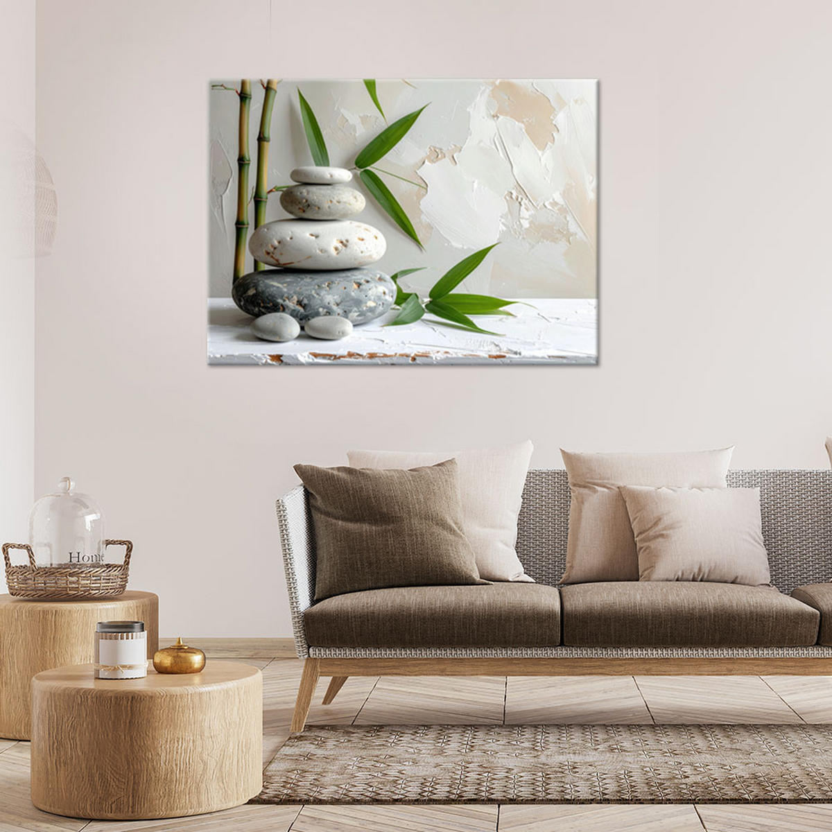 LEINWANDBILD Zen und Orientalisch 45x30cm - Weiß, Textil (45/30cm) - Feeby