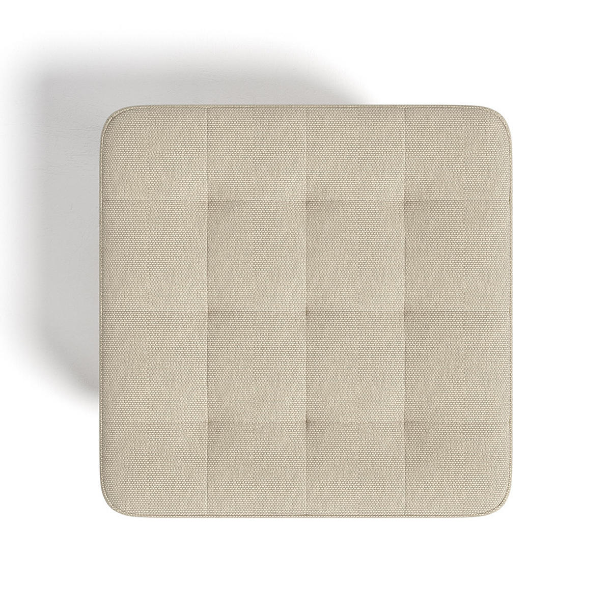 POLSTERHOCKER 39.5/39.5/40 cm Quadratisch Eichenholzbeine Leinen Beige - Beige/Naturfarben, Eichenholz/Holz (39.5/40/39.5cm) - Livingandhome