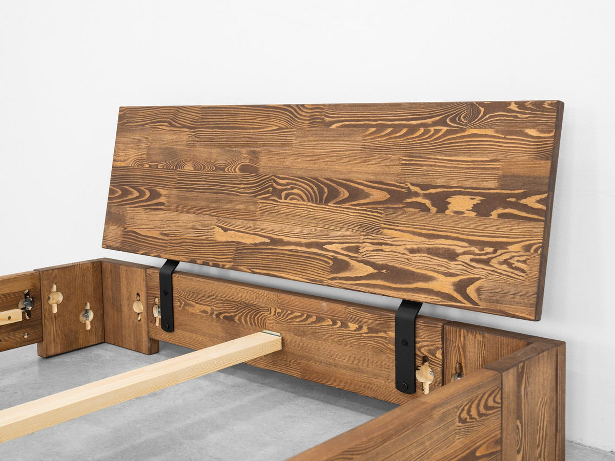 BETT aus Massivholz MARIKA III - Dunkelbraun, Holz (160/200cm) - Seart