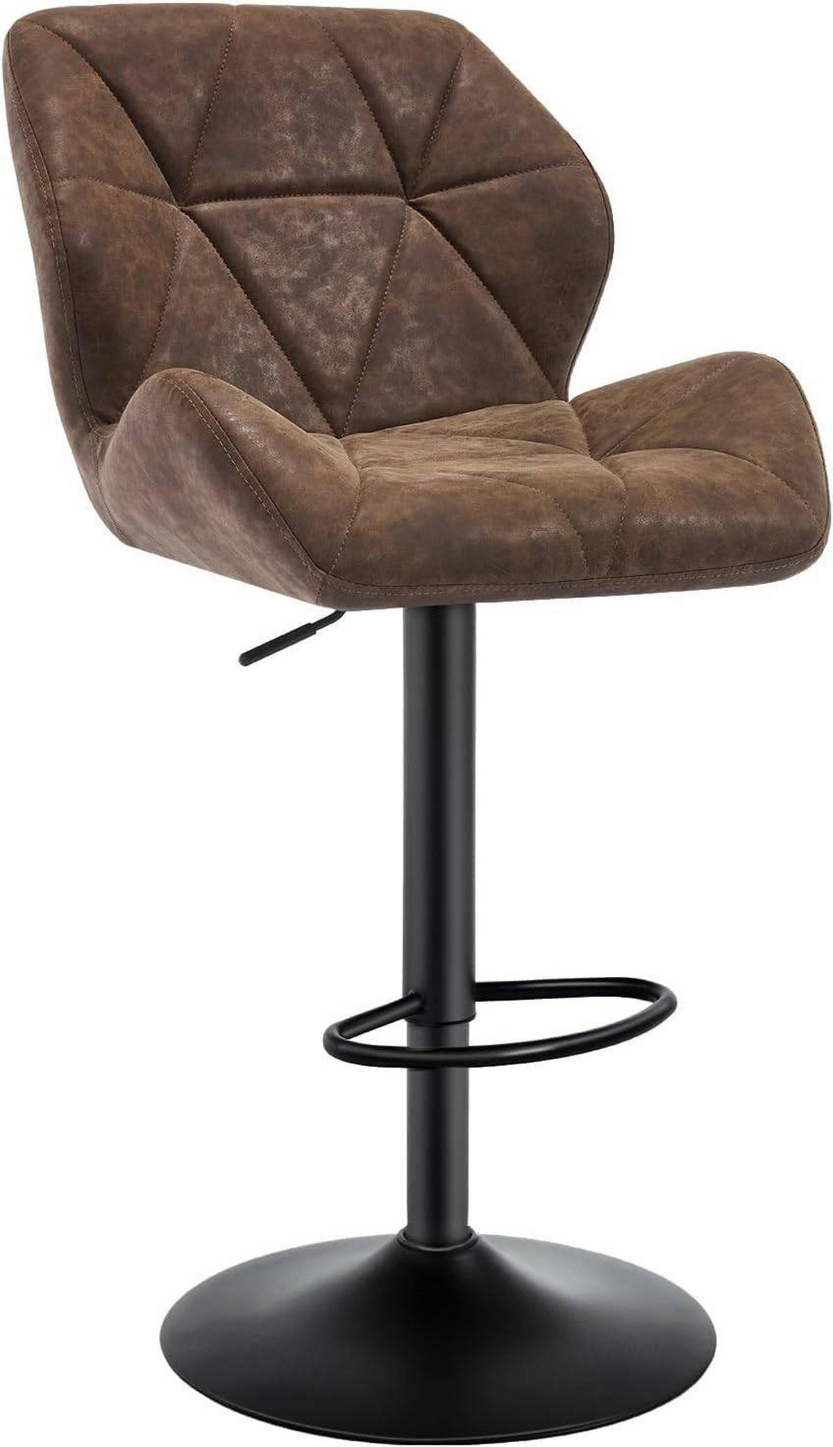 BARHOCKER 2er Set, höhenverstellbar,drehbar,Kunstleder Stahl - Dunkelbraun, Metall (50/94/41cm) - Woltu