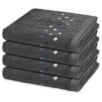 HANDTUCH Stoneline 4er-Set - Dunkelgrau, Textil (50/100cm) - Ross
