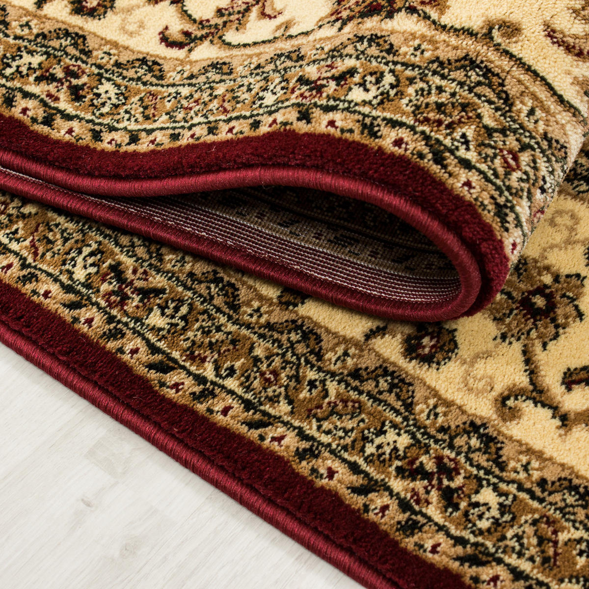 TEPPICH Orient Kurzflor klassisch Polypropylen Wohnzimmer Rot Läufer 80x150 - Rot, Textil (80/150cm) - KADIMA DESIGN