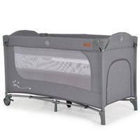 REISEBETT Skyglow 2 Ebenen grau Räder Matratze Seiteneingang Tasche Bremsen - Grau, Kunststoff (60/120cm) - Cangaroo