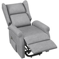RELAXSESSEL in Grau 94x74x111 cm mit elektrischer Aufstehhilfe und Liegefunktion bis 200 kg - Grau, Textil (74/111/94cm) - IVMEU