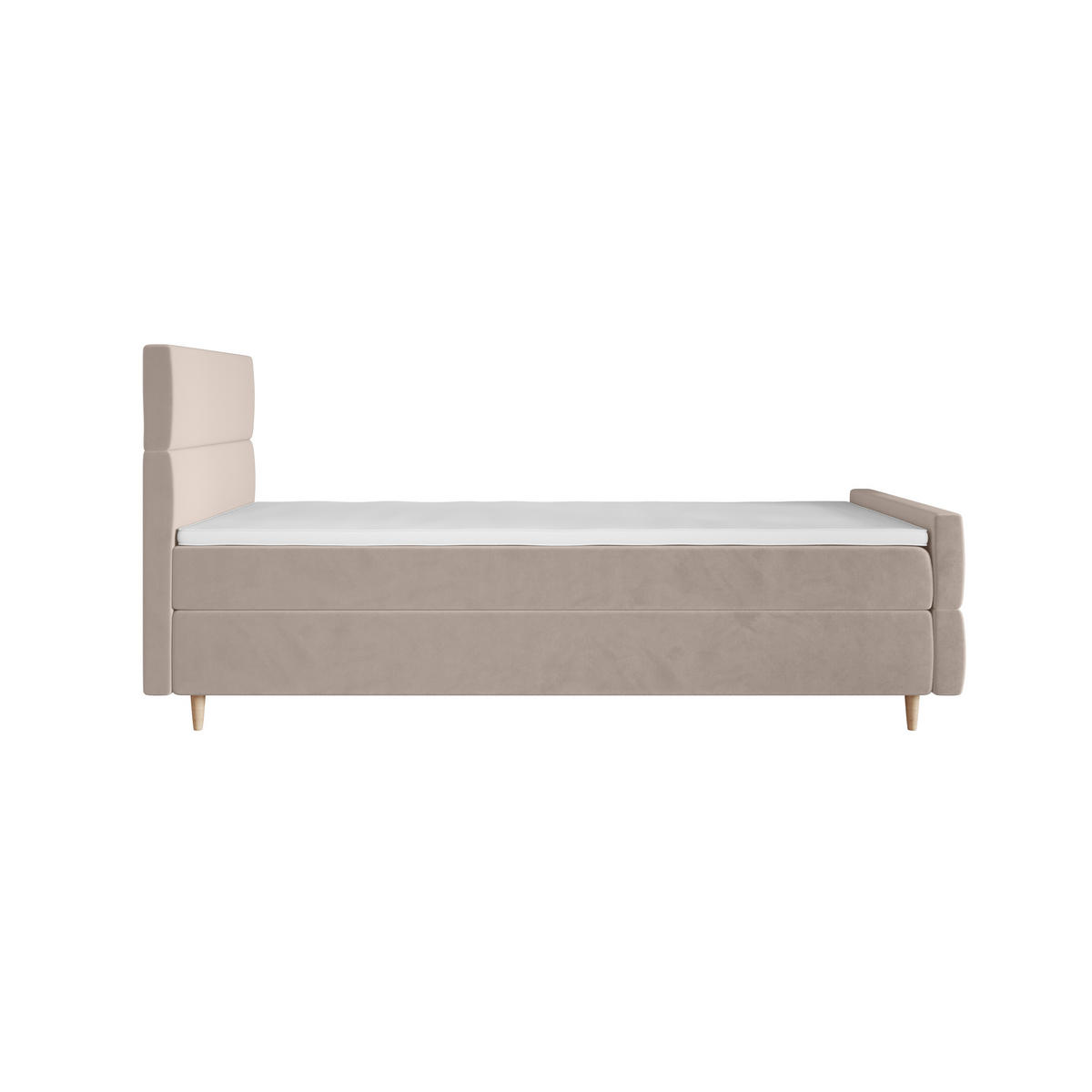 BOXBETT FLO PLUS 90x200 Itaka 16, mit Matratze H3, Bonell und Topper, Creme - Creme, Holz/Textil (90/200cm) - Bedante