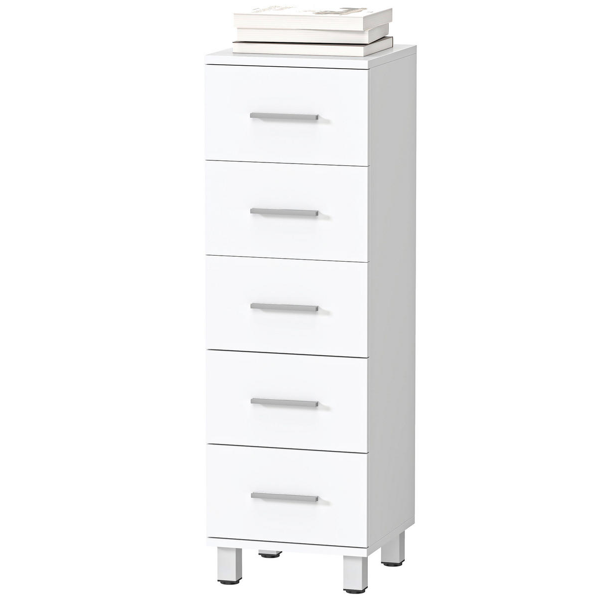 HOCHSCHRANK DE-08523 5 Schubladen, Weiß - Weiß, Holzwerkstoff (30/95/30cm) - ComfortXL