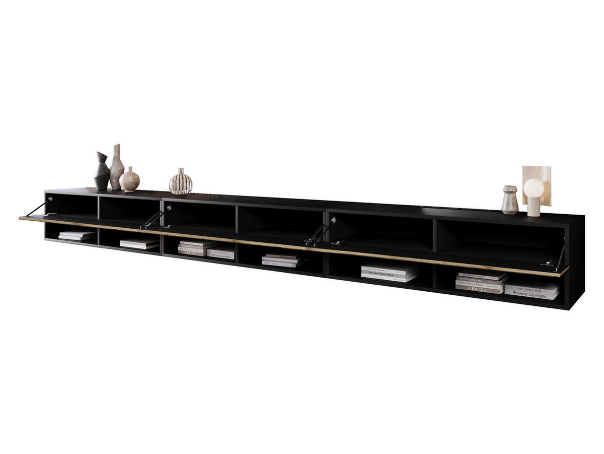 TV-LOWBOARD A300 MDF mit LED Beleuchtung - Eiche Wotan/Alufarben, Holzwerkstoff/Kunststoff (300/30/33cm) - MIRJAN24