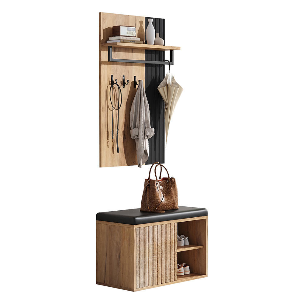 Zephmum Garderobe Kastanien 70x146x36 cm