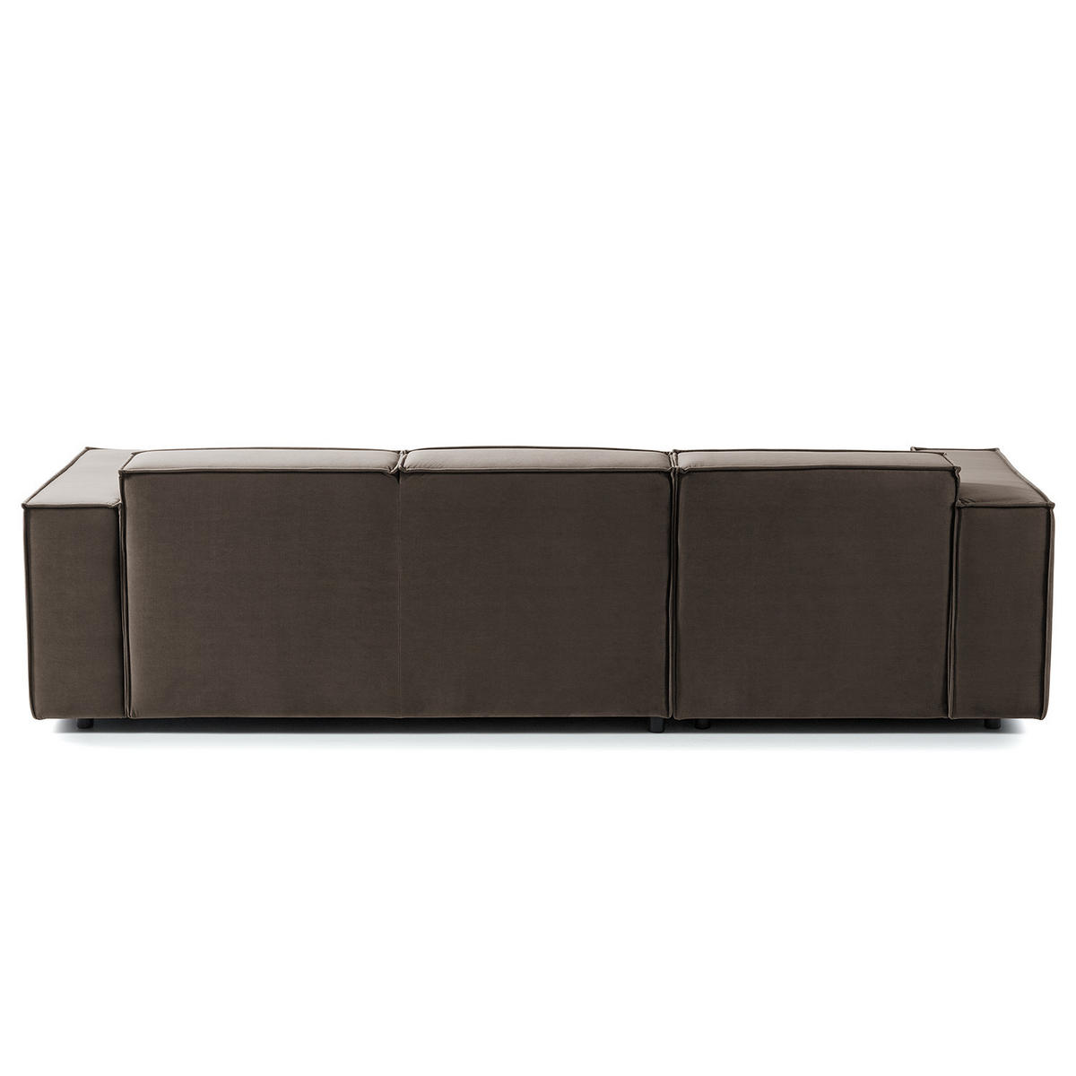 ECKSOFA mit Longchair - Taupe/Schwarz, Kunststoff/Textil (260/177cm) - home24