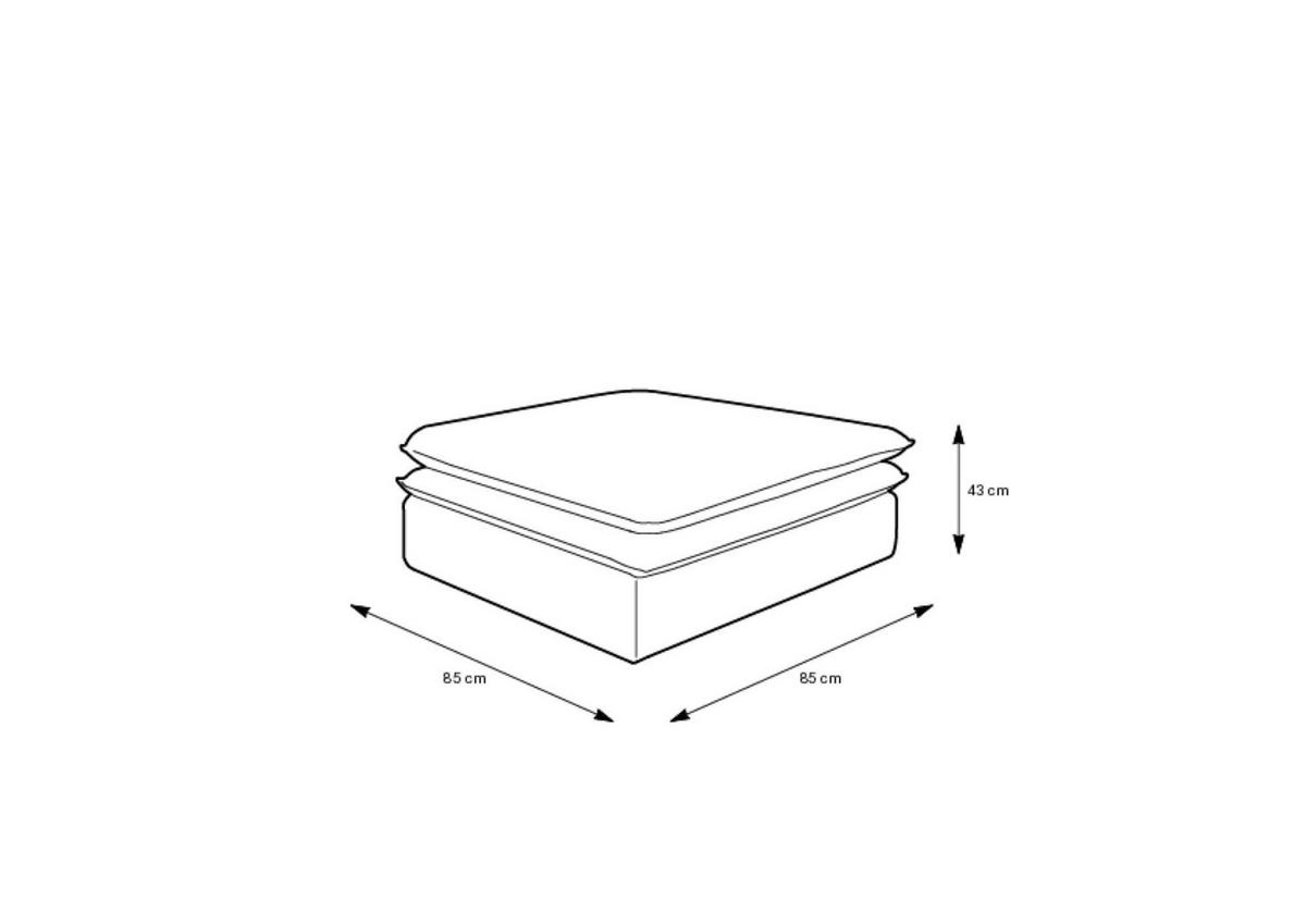 SITZPOUF TILIA Beige 85x85x43 cm - Beige, Textil (85/43/85cm) - FURNLUX