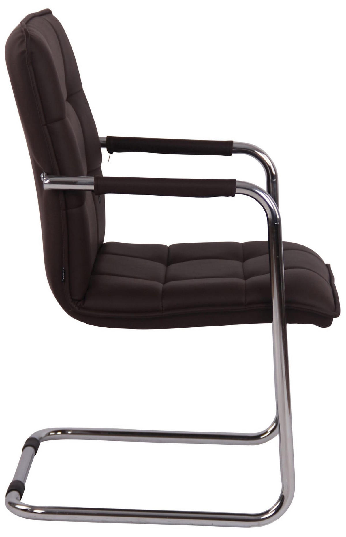 BESUCHERSTÜHLE Gant - 2er Set Kunstleder chrom braun - Chromfarben/Braun, Textil/Metall (57/89/64cm) - TPFLiving